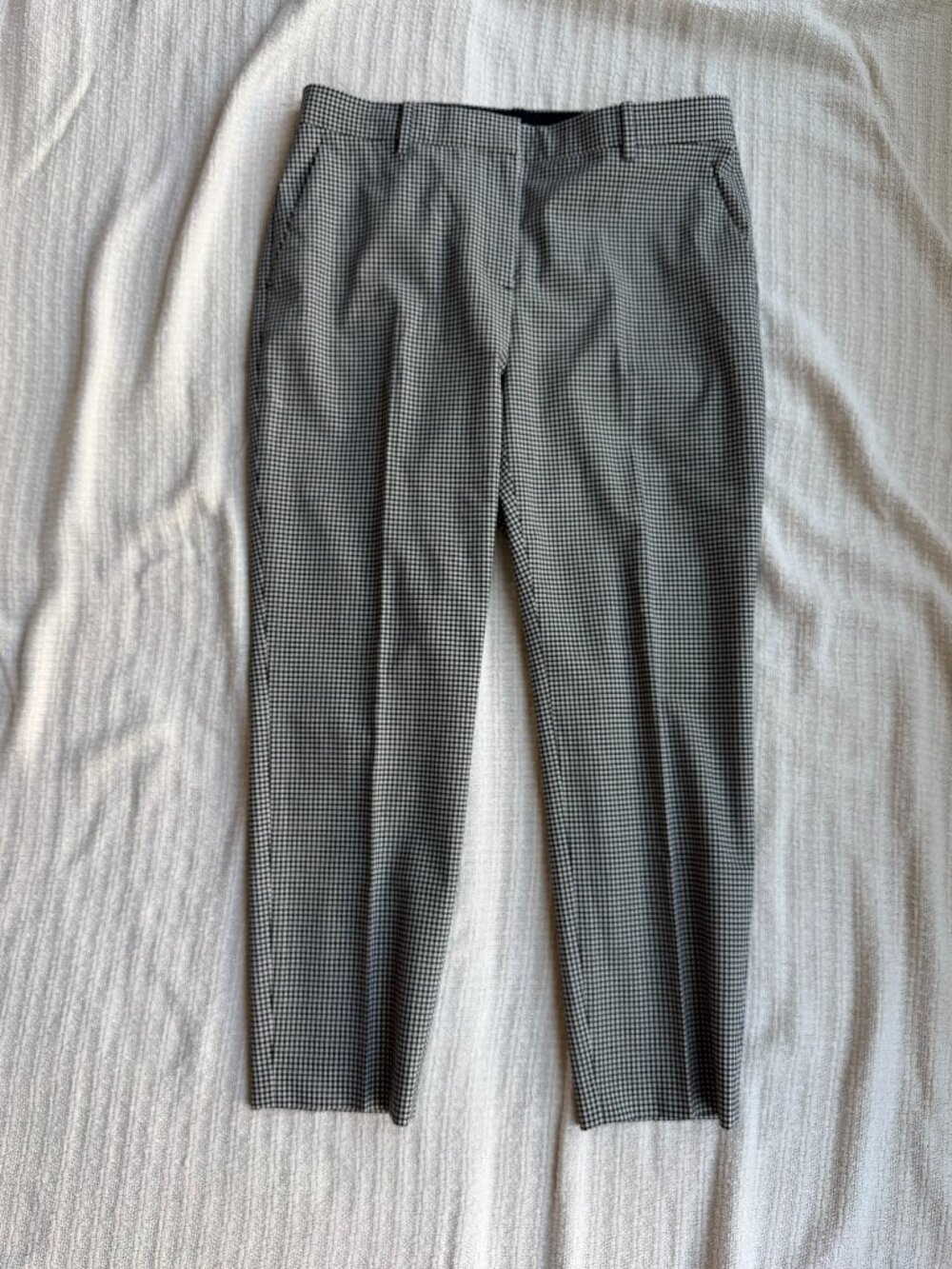 Theory Black & White Gingham Slim Ankle Pants - Size 8